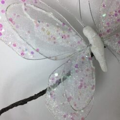 Alternative view of Dekorativ sommerfugl i hvid