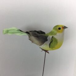 Alternative view of Dekorativ grøn gul fugl