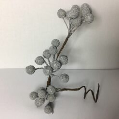 Sølvfarvet bær på ståltråd