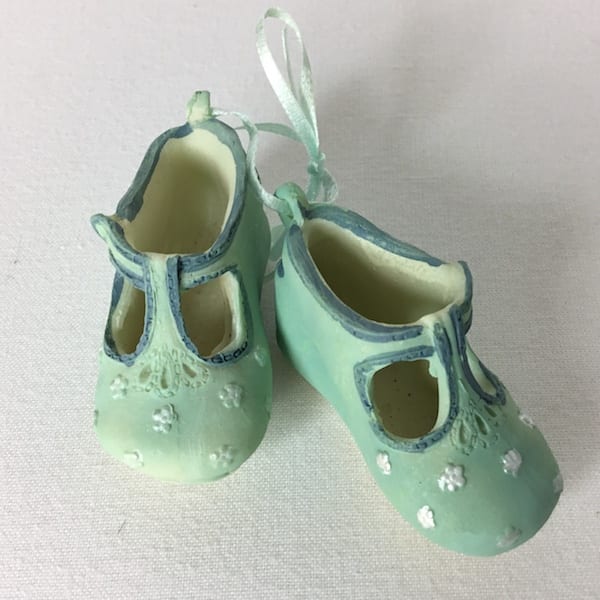 Lysblå baby porcelænssko