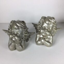 Alternative view of Dekorativ engle pige i sølvfarvet