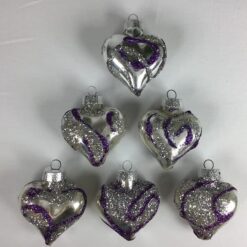 Glashjerter med sølv glimmer