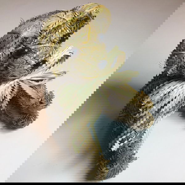 Dekorativ halmbamse med sløjfe - Billede 6