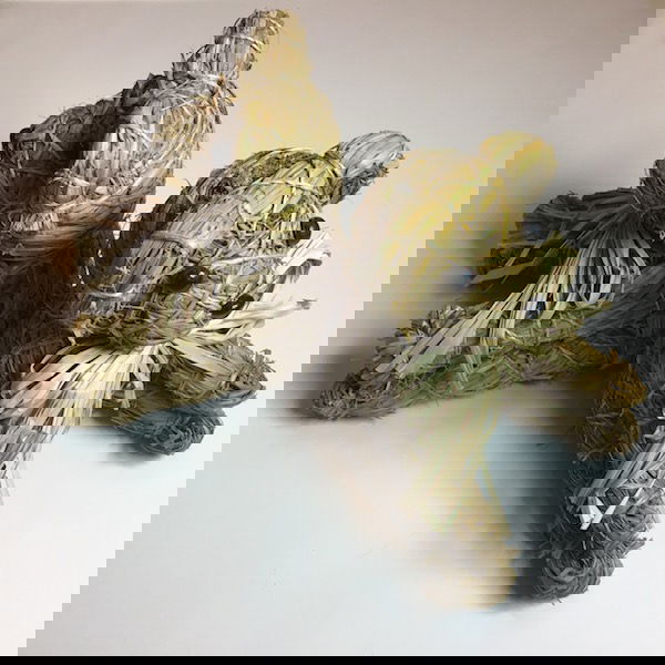 Dekorativ halmbamse med sløjfe - Billede 2