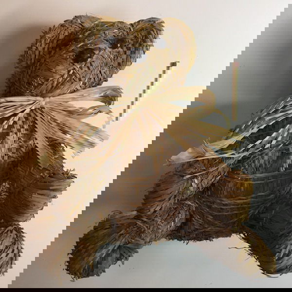 Dekorativ halmbamse med sløjfe - Billede 5