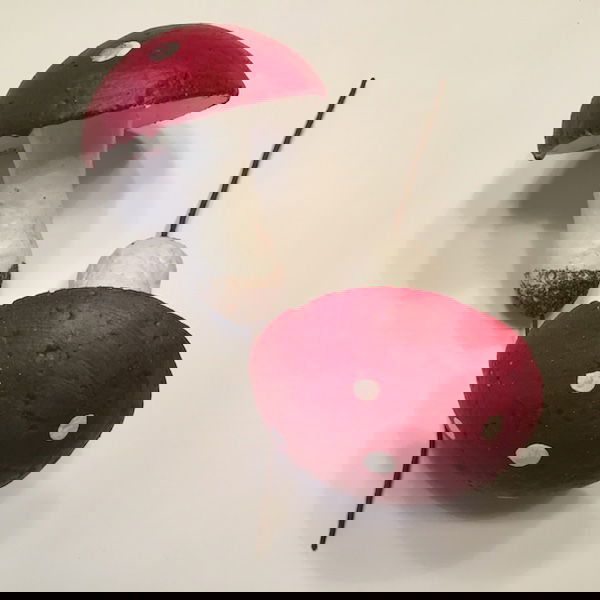 Rød dekorativ stor paddehat - Billede 8