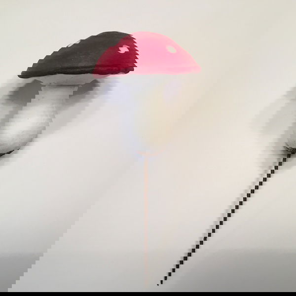 Rød dekorativ stor paddehat - Billede 6