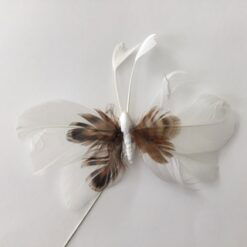 Fjer sommerfugl i hvid