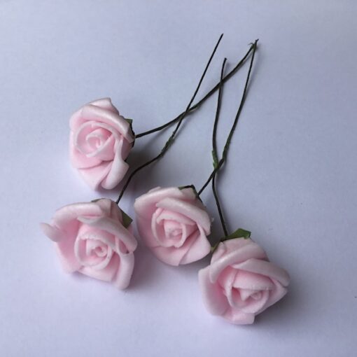 Små rosa skumroser - Med ståltråd i bunden - Dekolagersalg