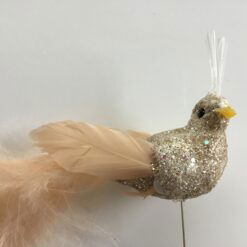 Alternative view of Smuk champagnefarvet mini fugl