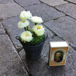 Alternative view of Lysgul blomst i zinkpotte