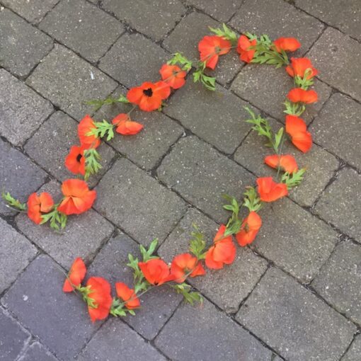 Valmueranke i orange farve
