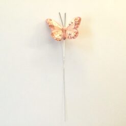 Gammelrosa lille sommerfugl med glimmerkant