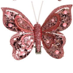 Bordeaux sommerfugl med perler