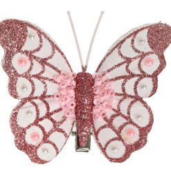 Bordeaux sommerfugl med rosa perler