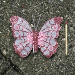 Alternative view of Bordeaux sommerfugl med rosa perler