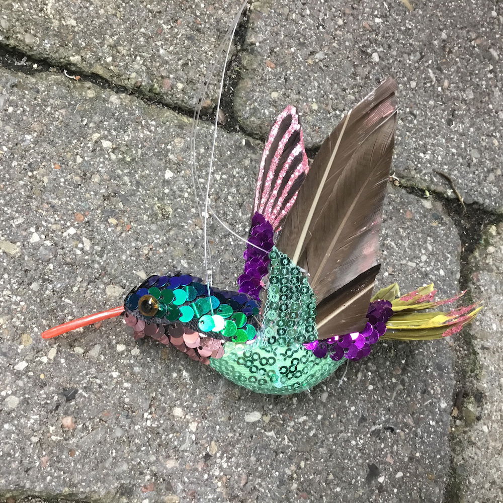 Kunstig turkis kolibri fugl - Billede 2