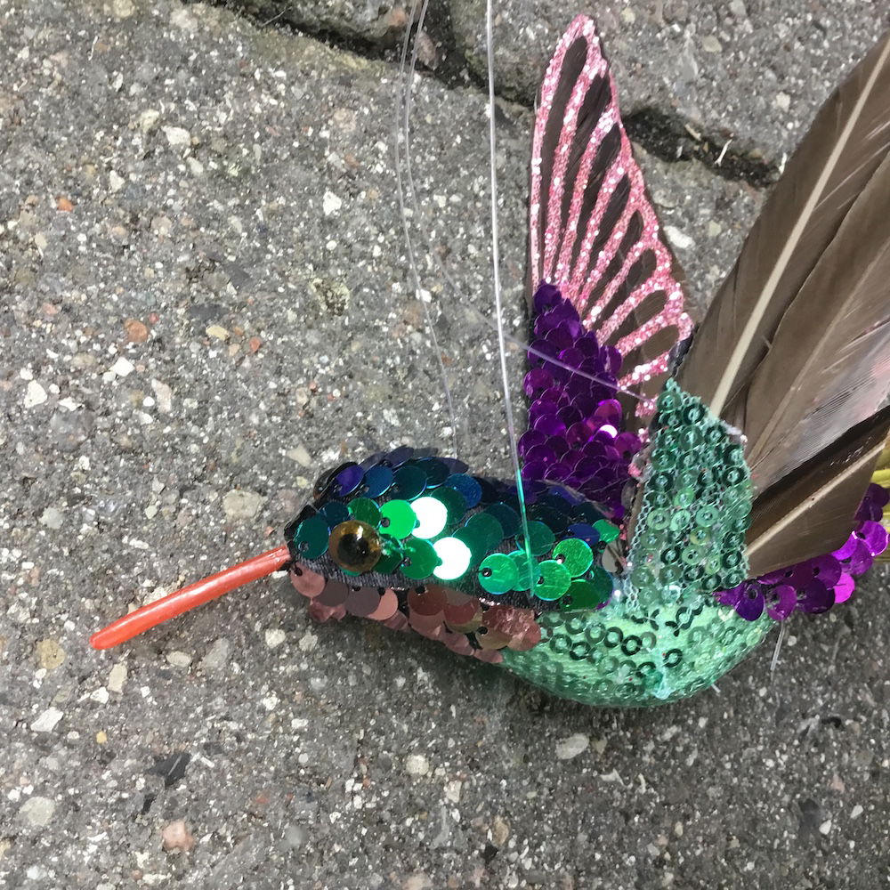 Kunstig turkis kolibri fugl - Billede 4