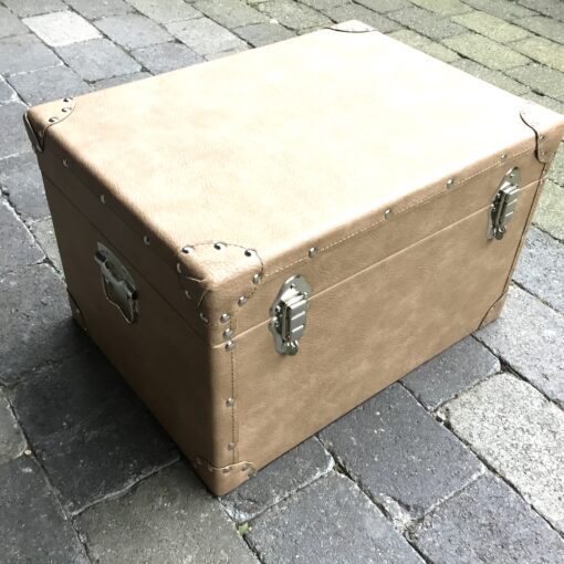 Kiste i beige med sølv beslag