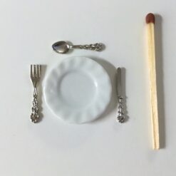 Alternative view of Mini sølv bestik med tallerken