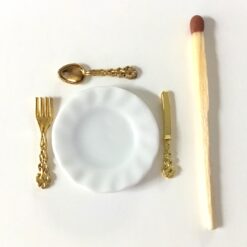 Alternative view of Mini guld bestik med tallerken