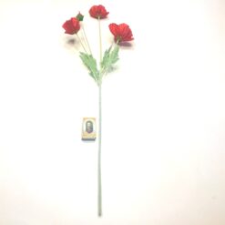 Alternative view of Rød naturtro valmue stilk