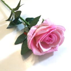 Rosa langstilket kunstig rose