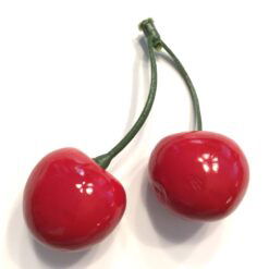 Dekorative røde kirsebær på stilk