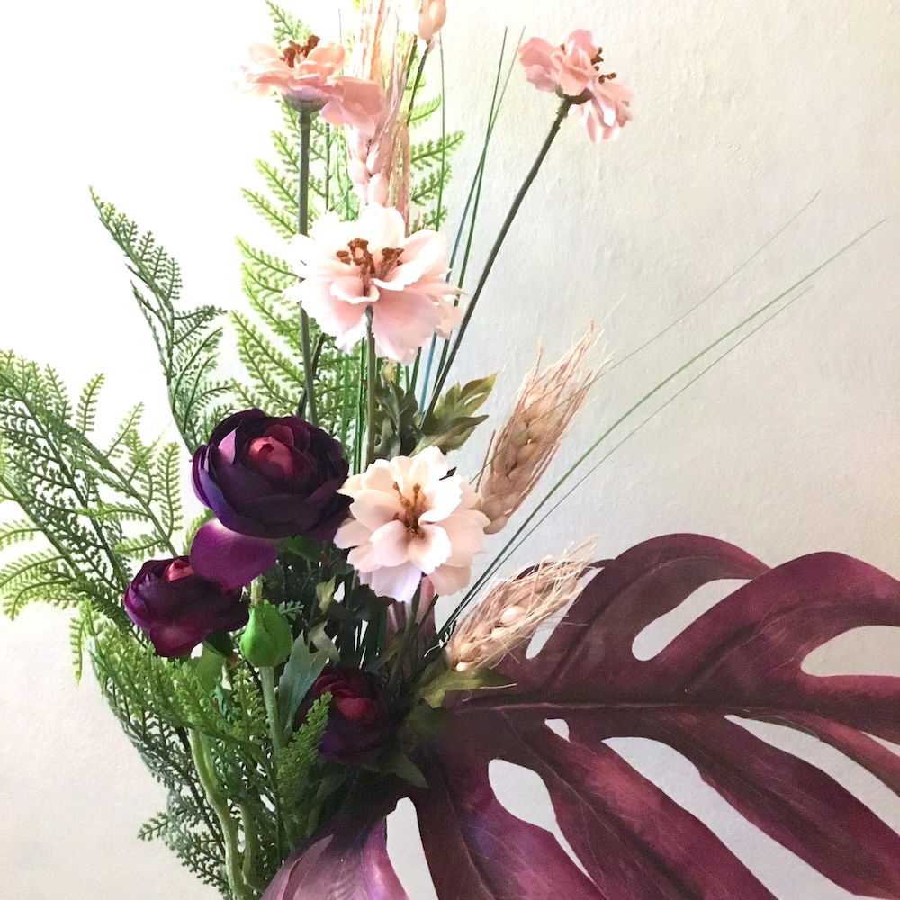 Kunstig håndbundet buket med ranunkel - Billede 3