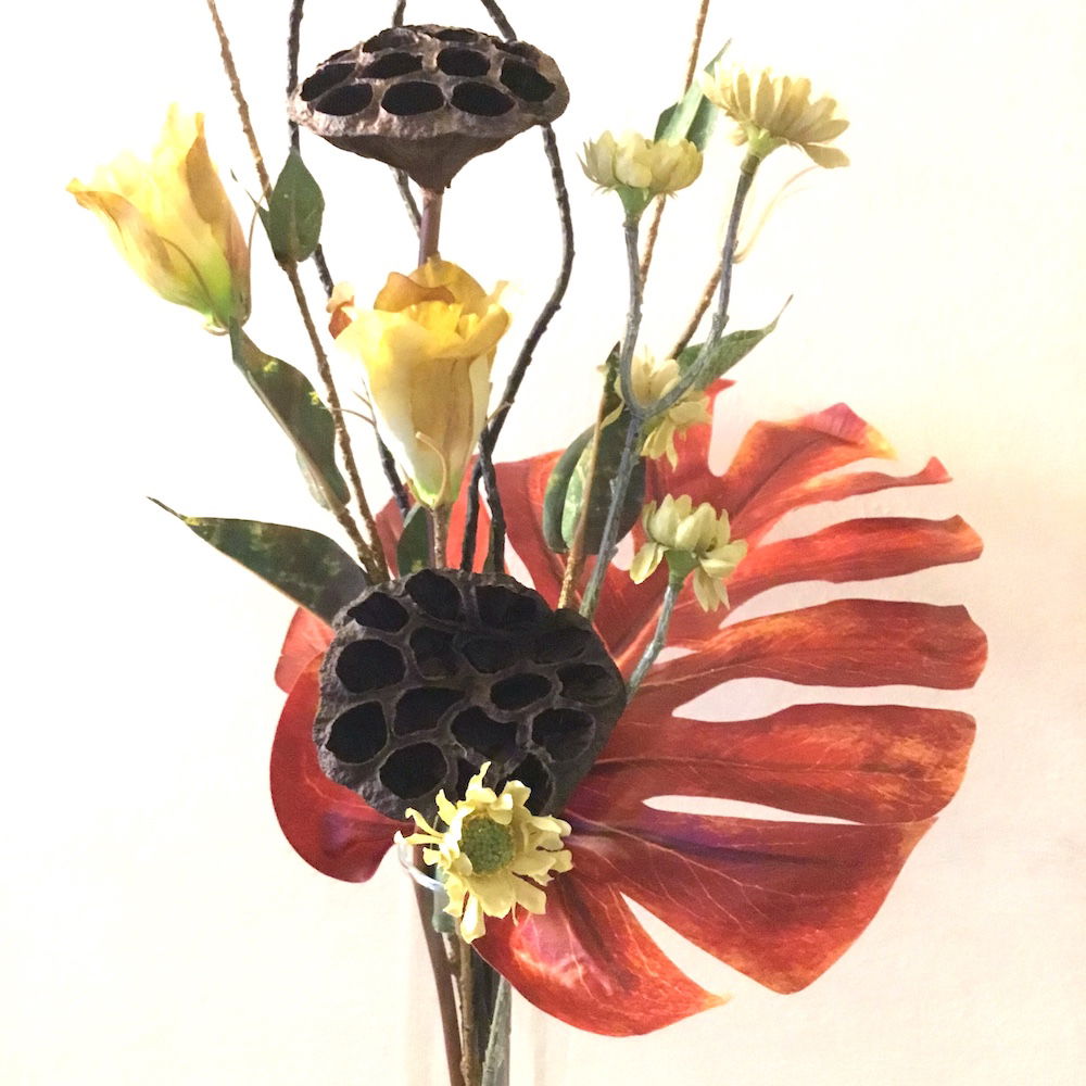 Kunstig håndbundet buket med lotus - Billede 3