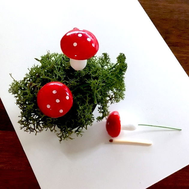 Rød paddehat 3stk samlet - Billede 9