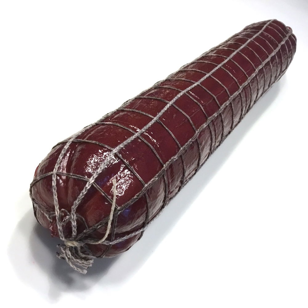 Kunstig lang rød spegepølse - Billede 3