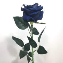 Blå langstilket kunstig rose